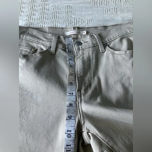 LEVI’S Tan Straight Leg High Rise Stovepipe Jeans Size 8 - Picture 8 of 13